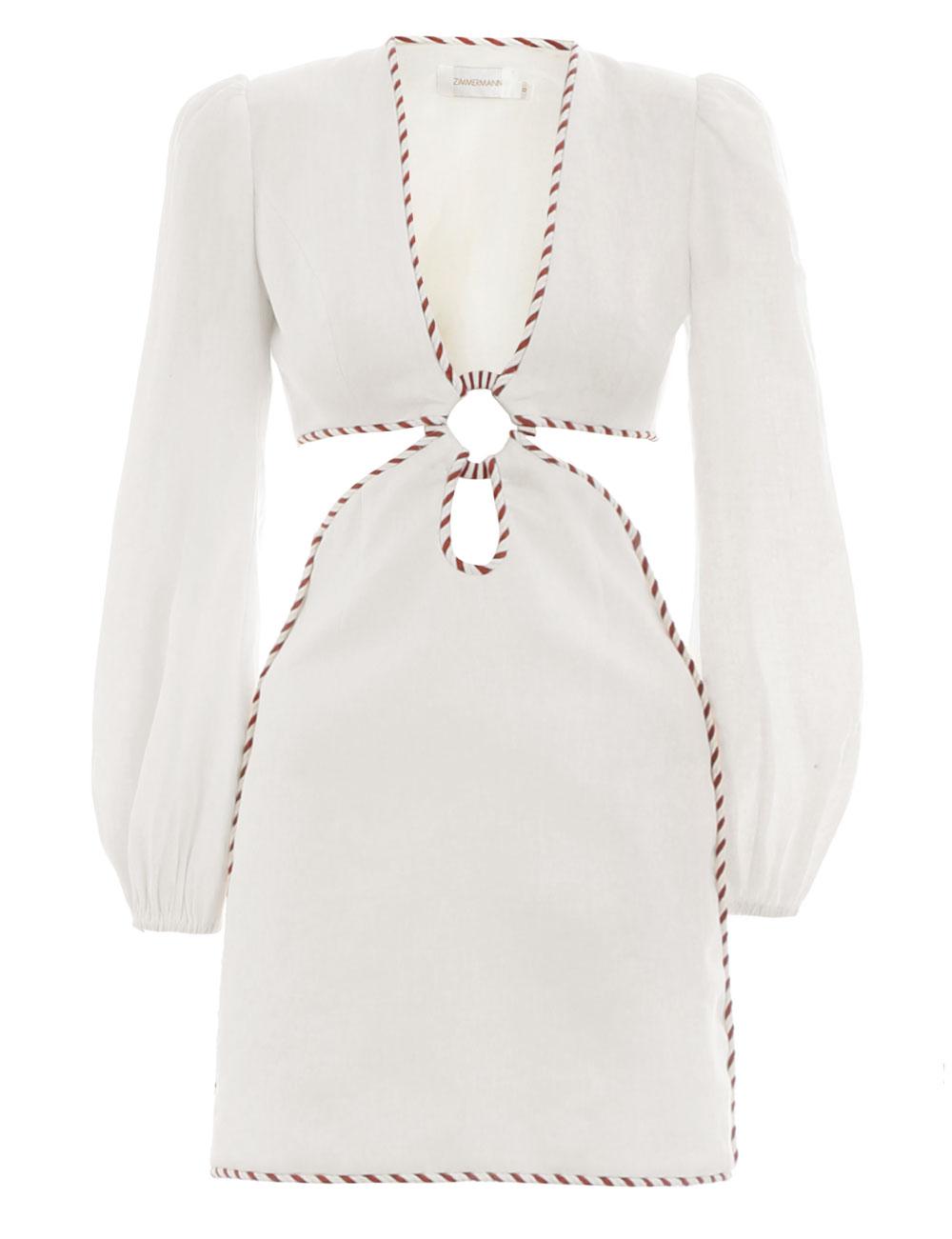 zimmermann corsage braid mini dress