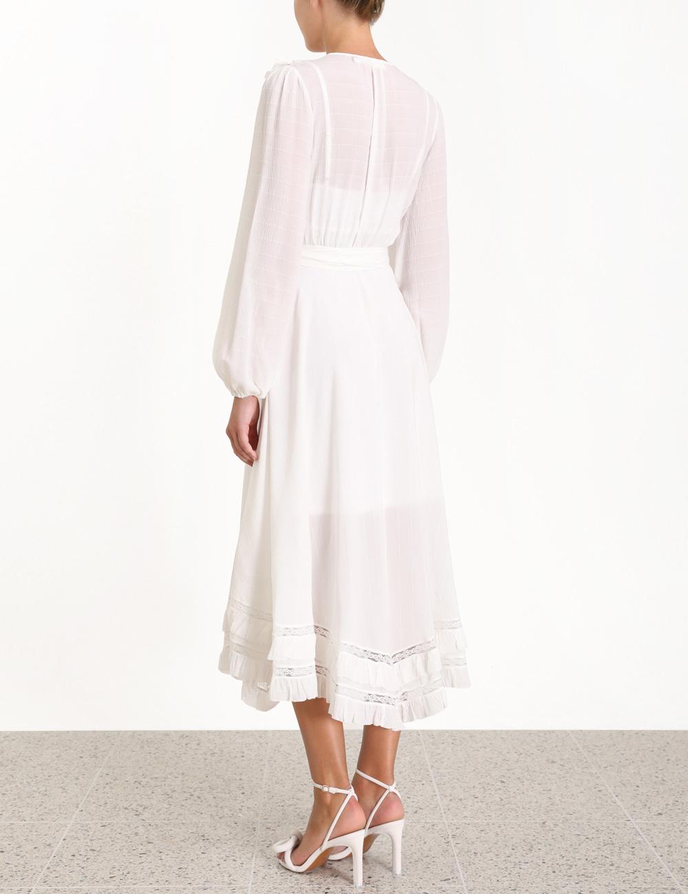 moncur frill wrap dress