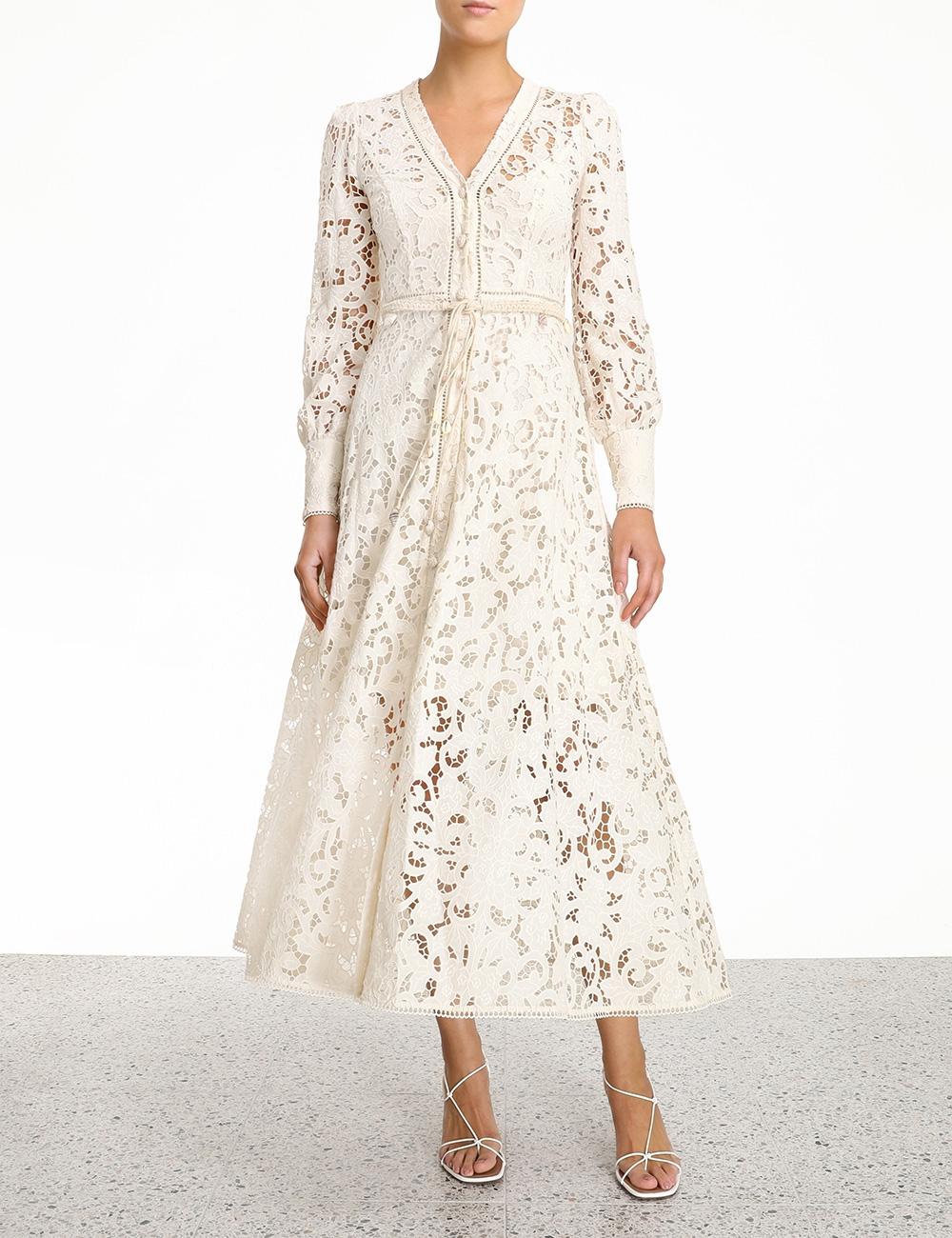 Zimmermann freja broderie button up dress Clearance