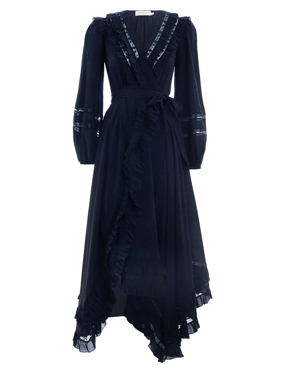 moncur frill wrap dress