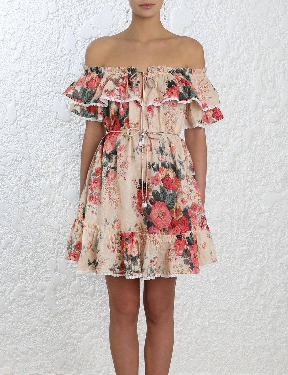 laelia frill tier short dress