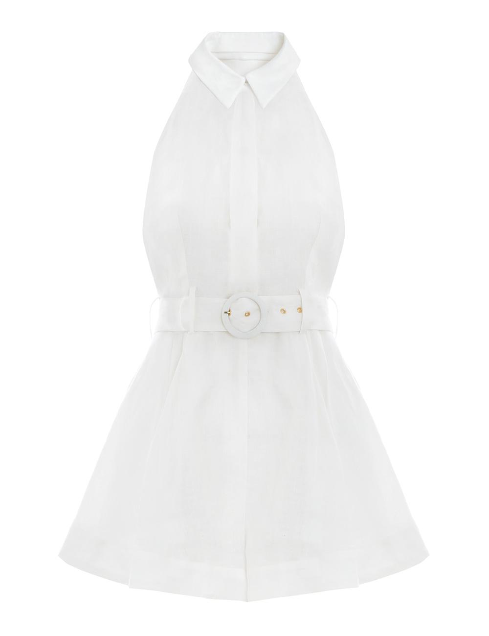 zimmermann primrose linen halter dress