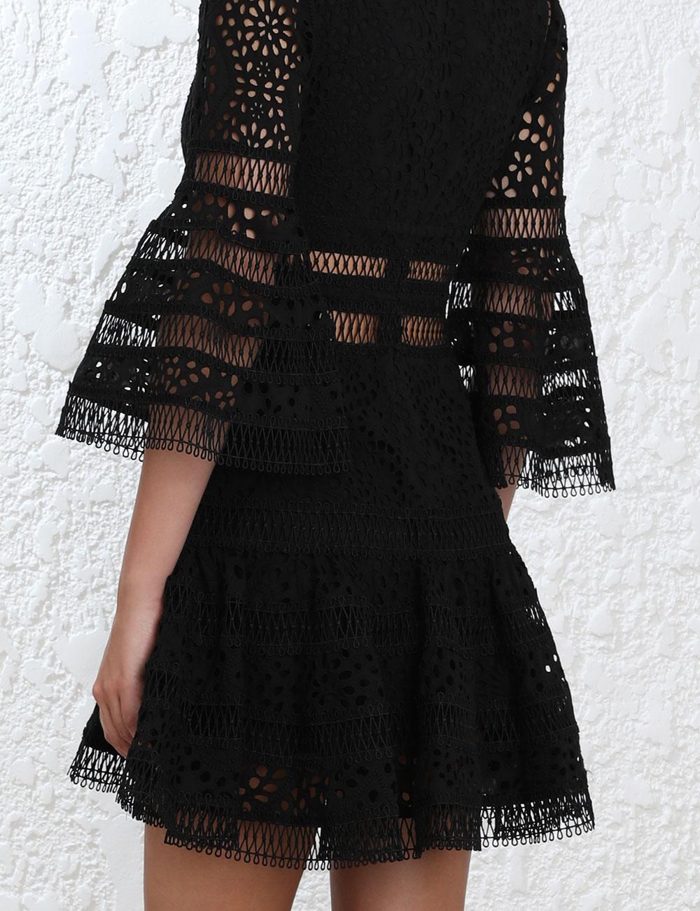 zimmermann lovelorn flutter dress black