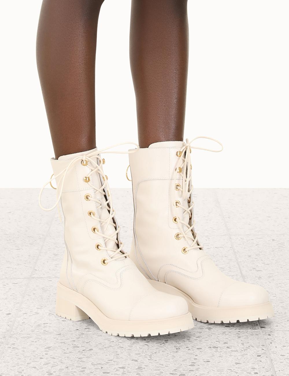 womens white lace boots