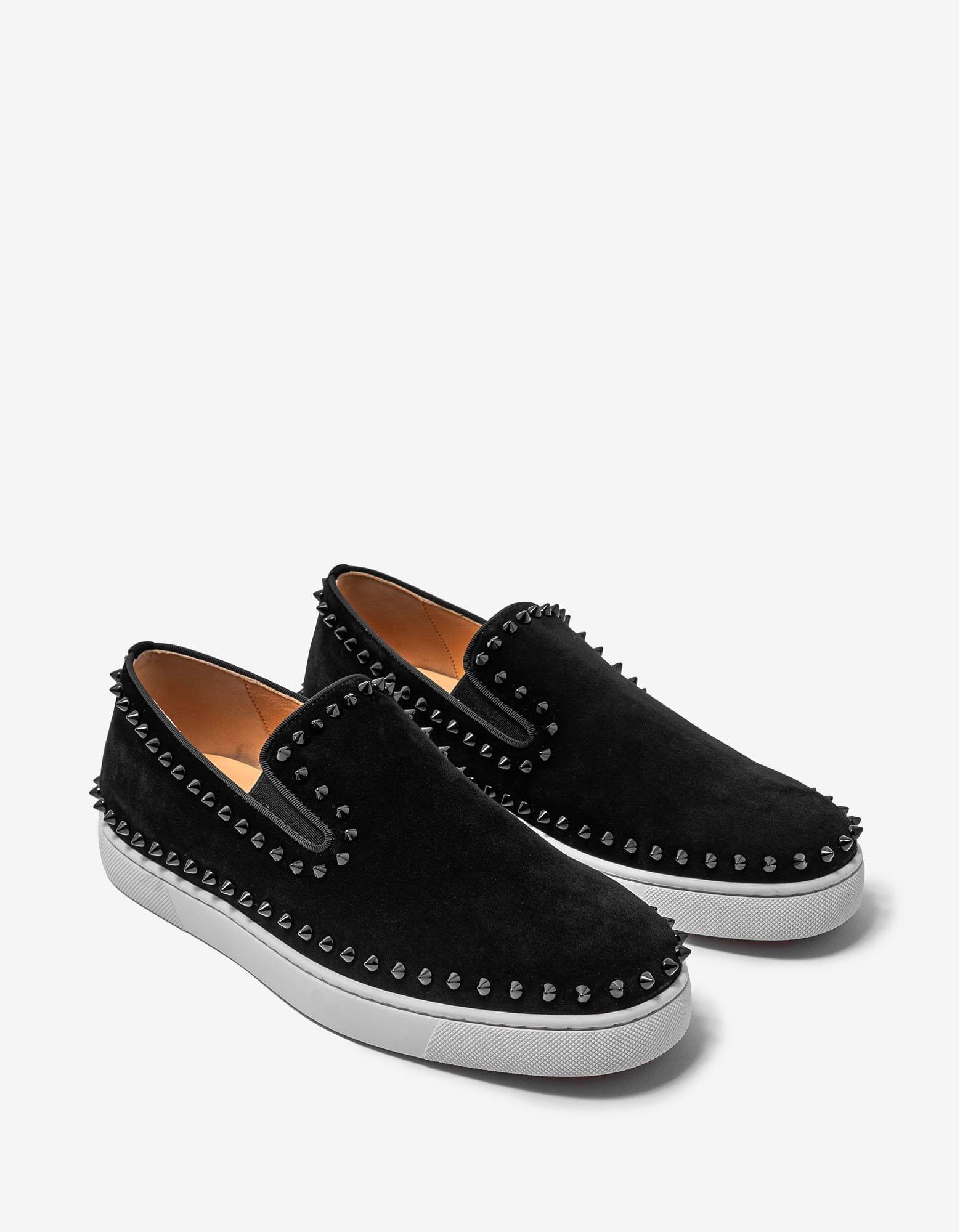 Black Suede Leather Trainers 