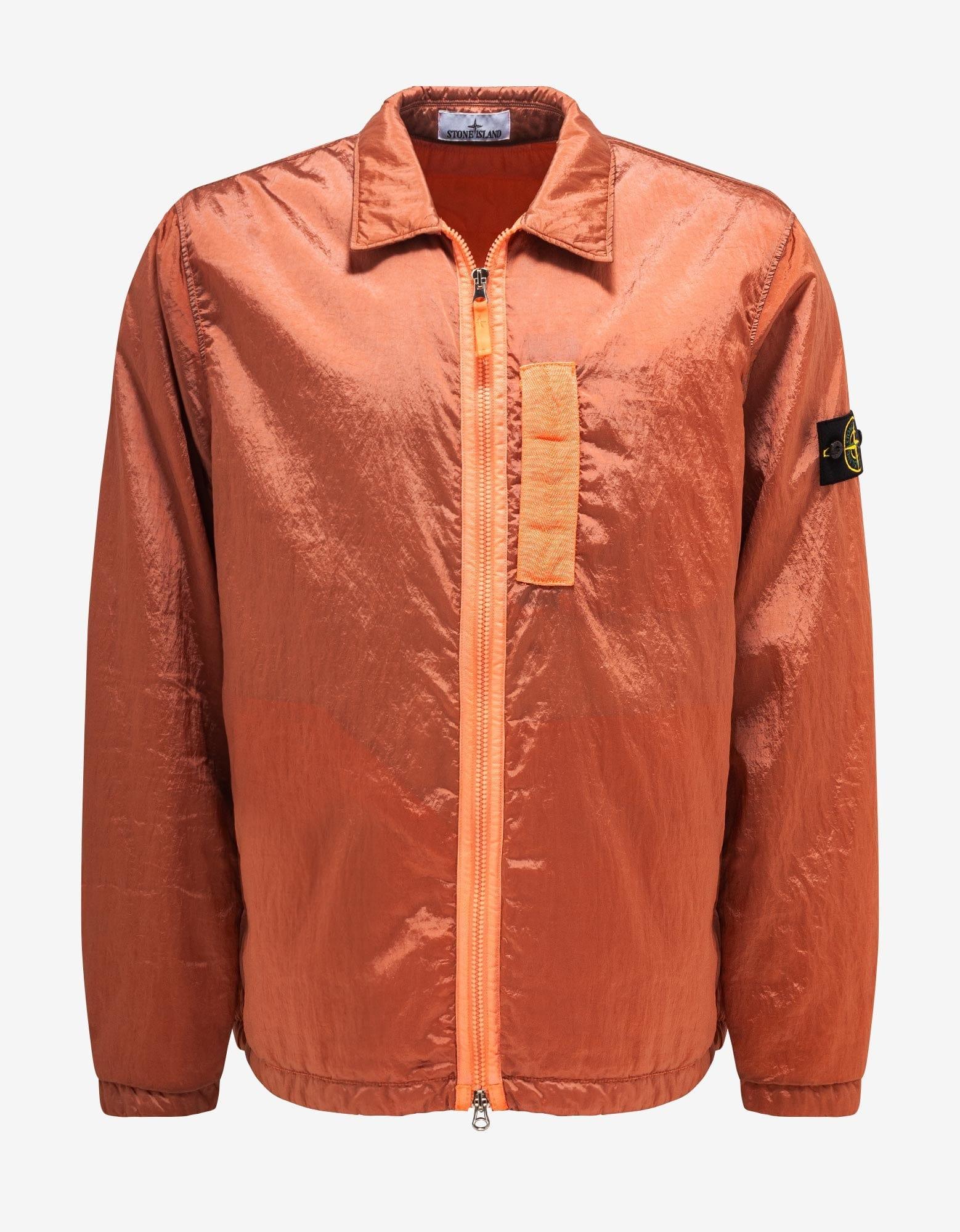 Stone Island Peach Nylon Metal Overshirt in Orange for Men | Lyst