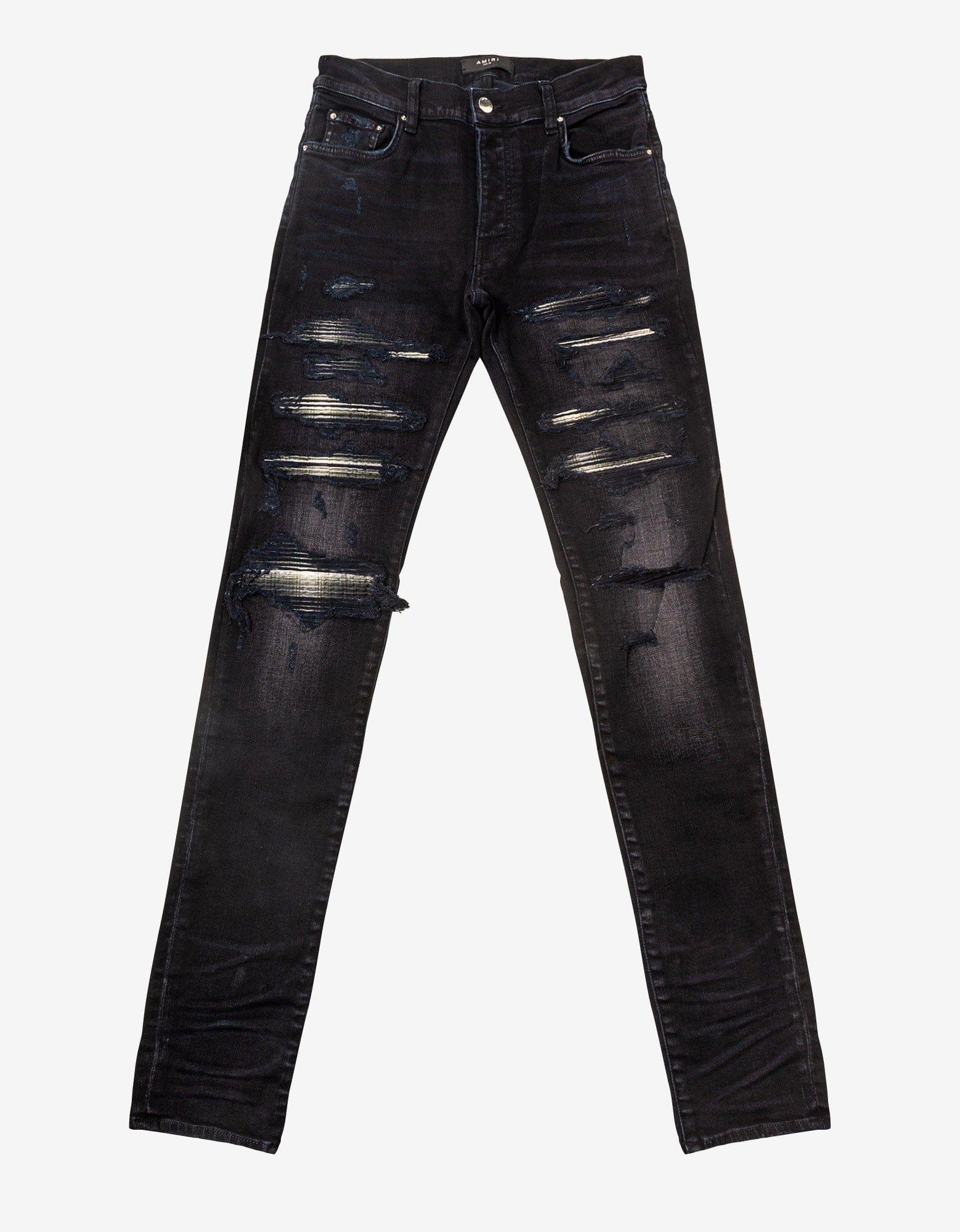 Amiri Plaid Thrasher Aged Black Jeans for Men | Lyst UK