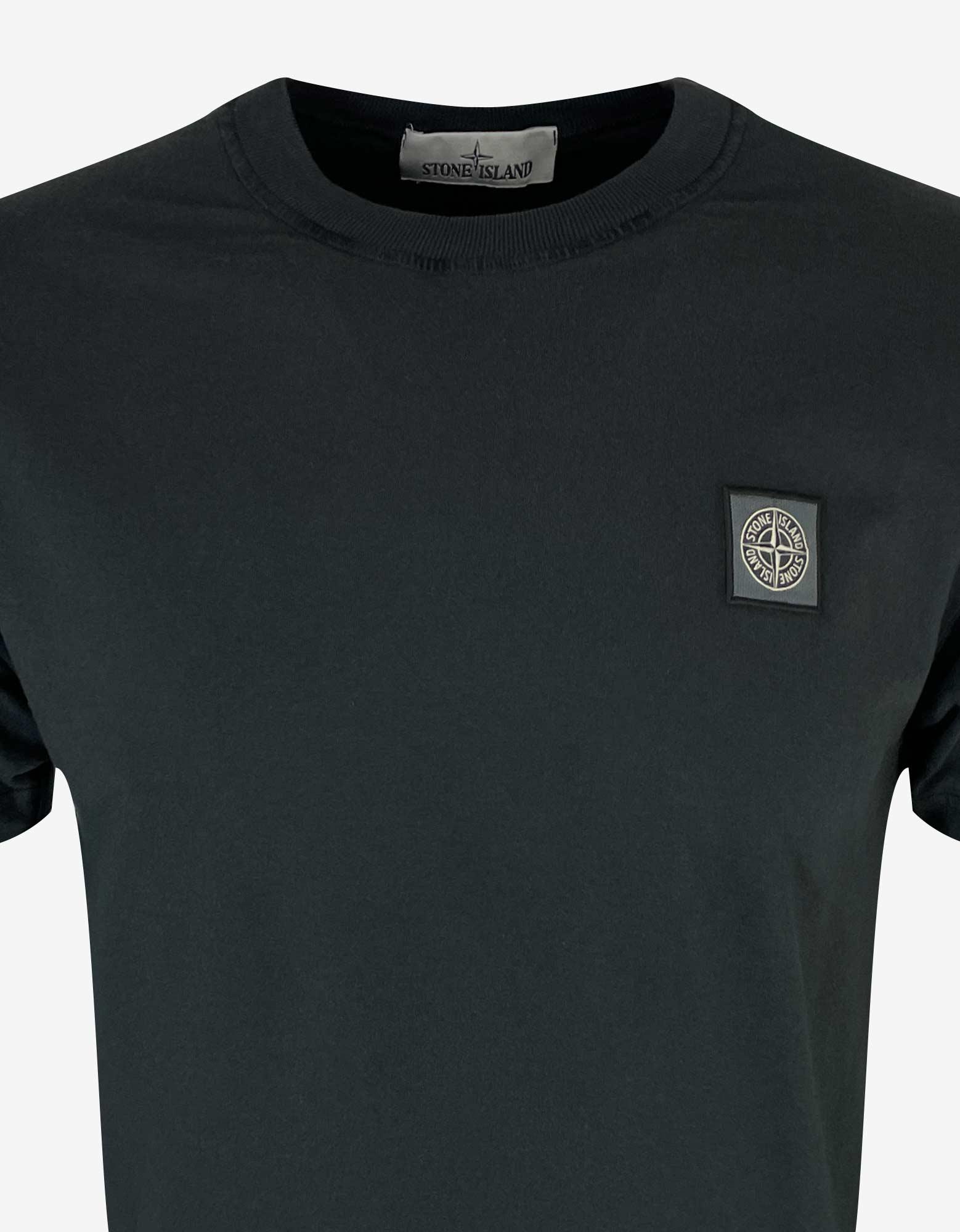 Stone Island Cotton Black Compass Logo T-shirt for Men | Lyst