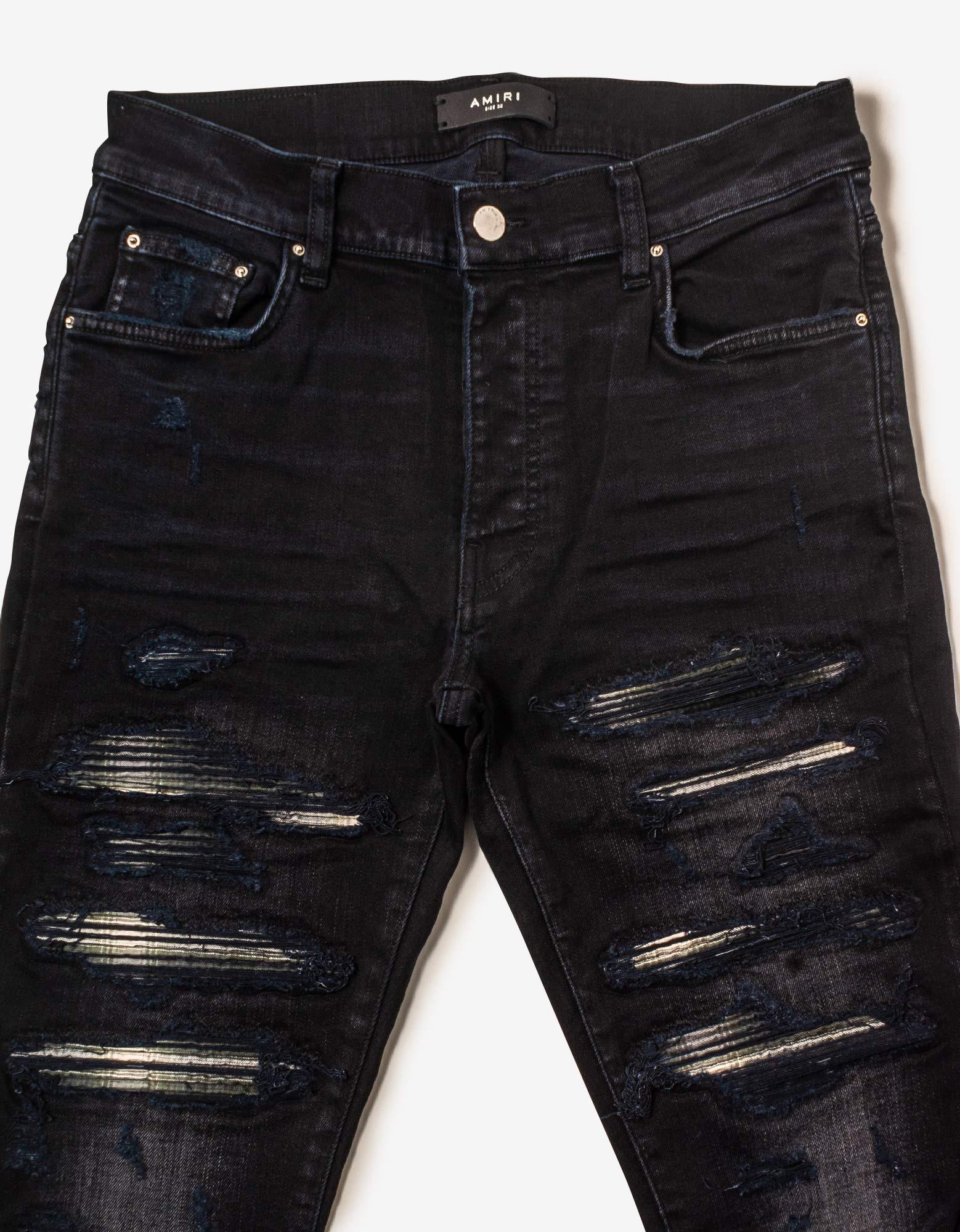 Amiri Plaid Thrasher Aged Black Jeans for Men | Lyst