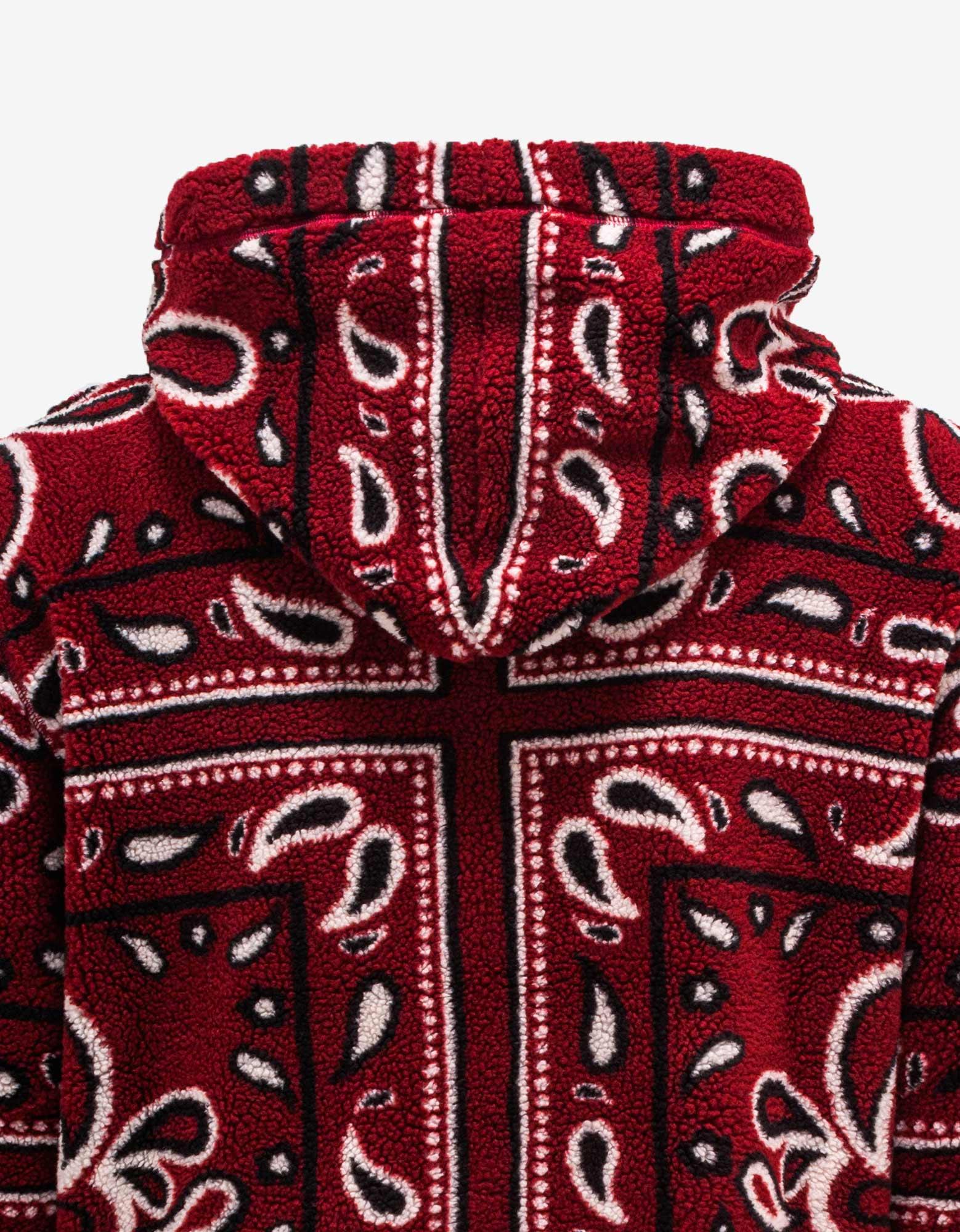 Amiri Red Bandana Fleece Hoodie for Men 