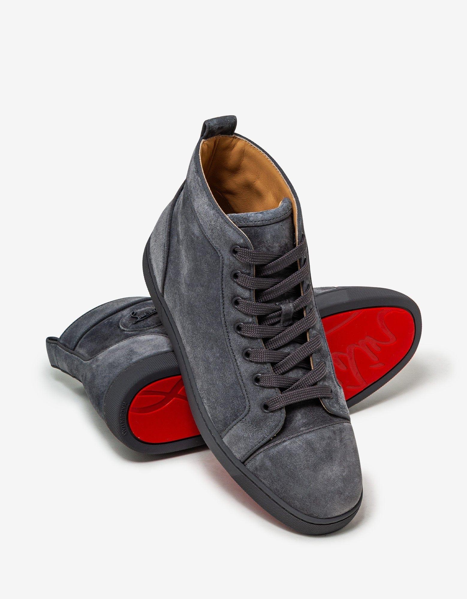 Christian Louboutin Louis Orlato Flat Grey Suede High Top Trainers in Gray  for Men | Lyst