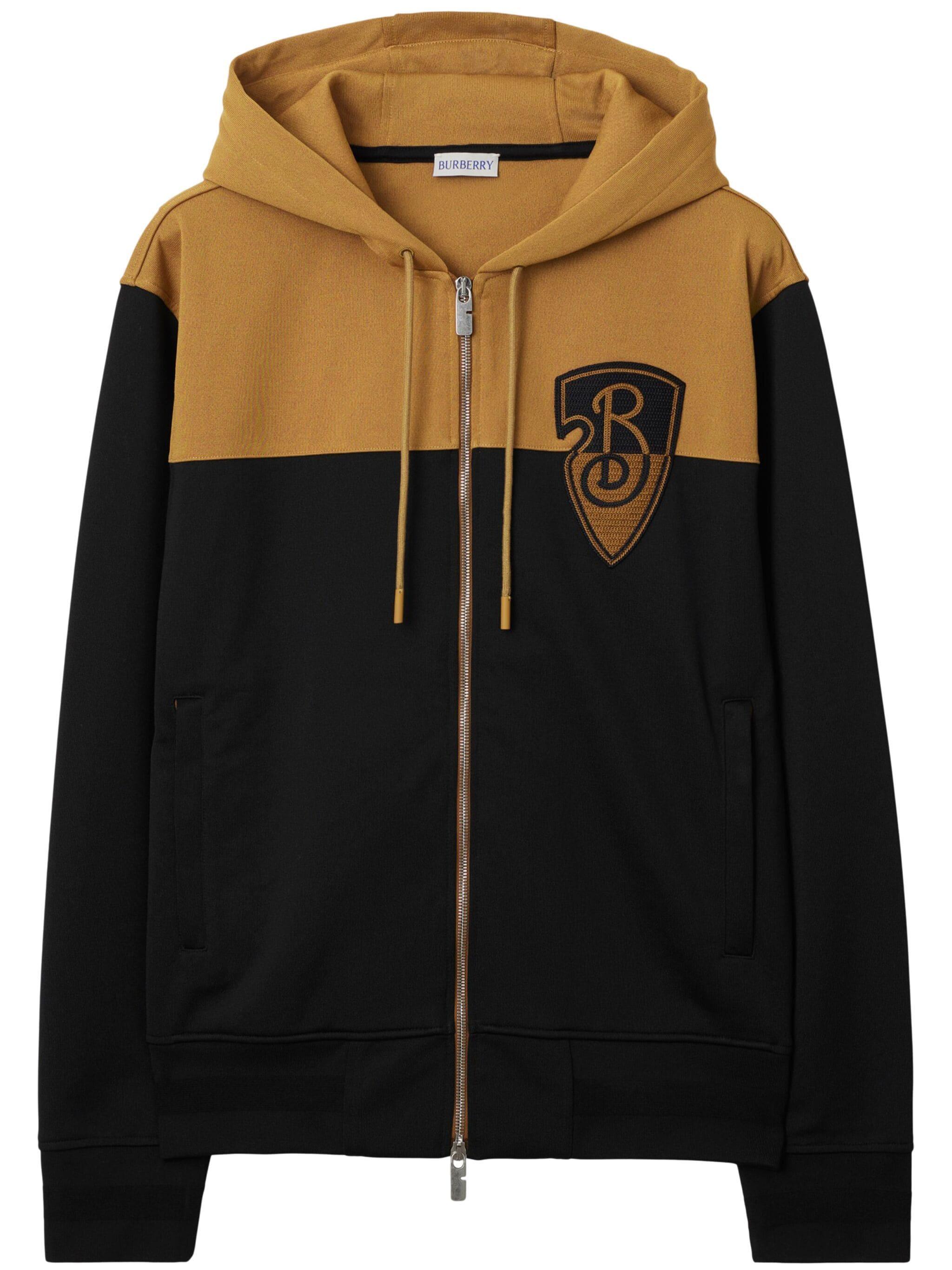 Burberry Two Tone Zip Up Hoodie in Black for Men Lyst